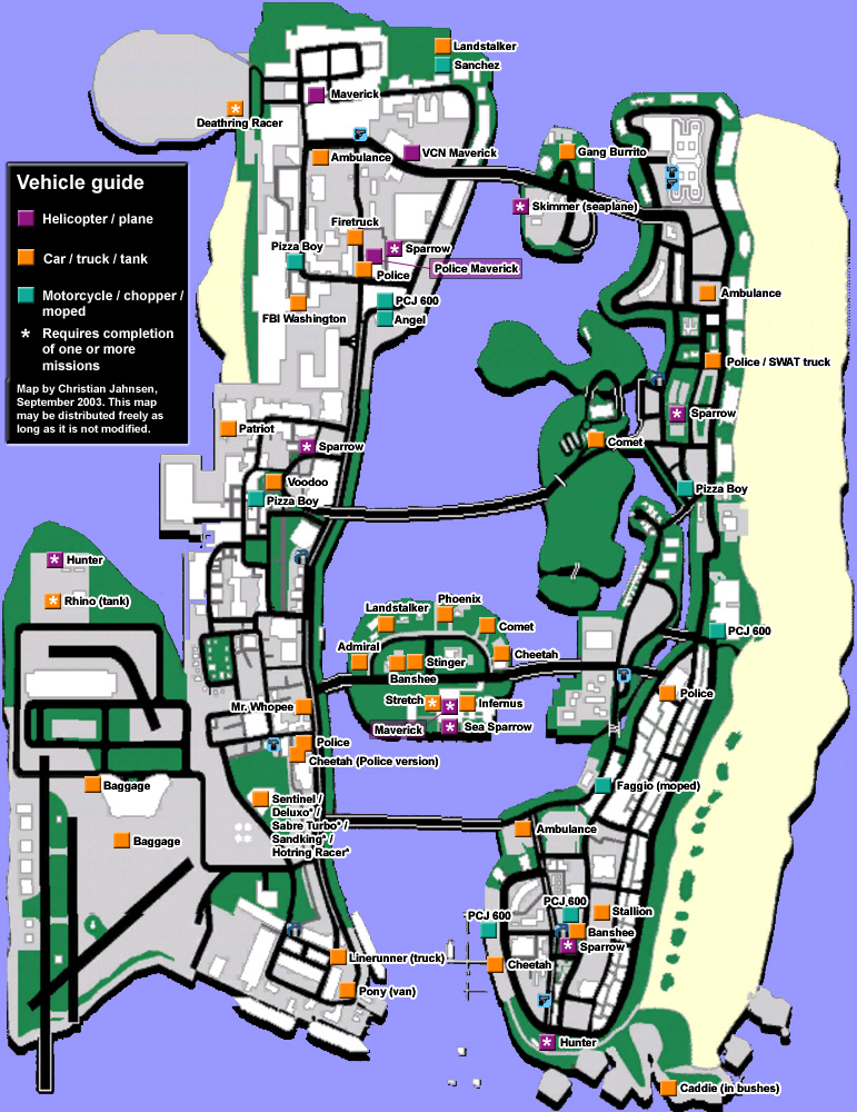 In questa sezione sono disponibili tutte le mappe di GTA Vice City. 